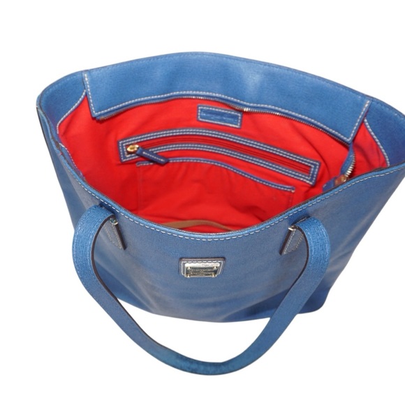 Dooney & Bourke Charleston Shopper Saffiano Navy Tote Bag - Picture 8 of 11